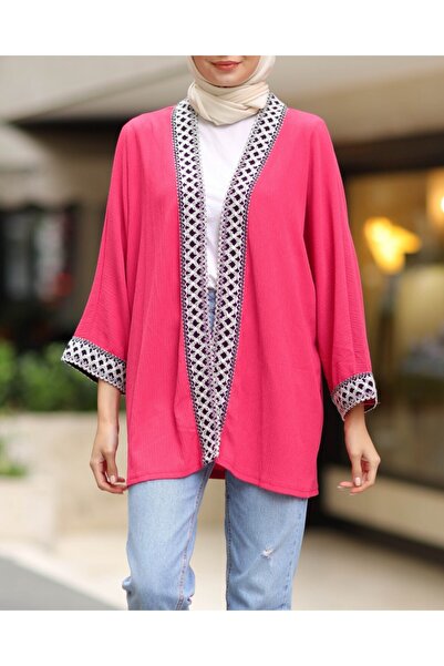 Modamorfo Araboy Етнічний кімоно зі смужками - Фуксія