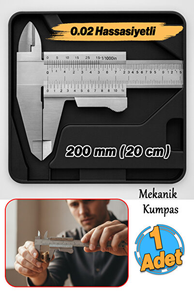 Badem10 (0.02 Hassasiyet) 200 mm Kilitli Mekanik Kumpas Monoblok Metal Gövde ...