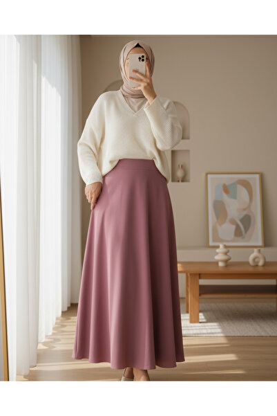 Modamorfo Cherry Zippered Flared Skirt