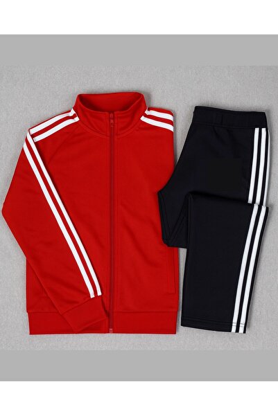 YusGos Women's Zippered Diving Scuba Fabric High Quality Bottom Top Sports Tracksuit Set Red XL