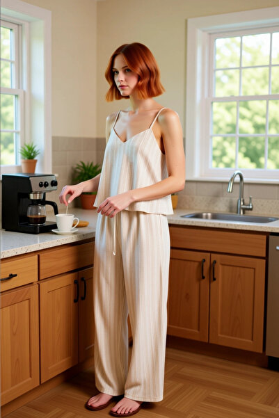 PayBuy Γυναικεία Σετ Πιτζάμες με βολάν με λεπτό λουράκι από βισκόζη Άνετη χρήση Τέλεια εφαρμογή Προσαρμοσμένο σχέδιο