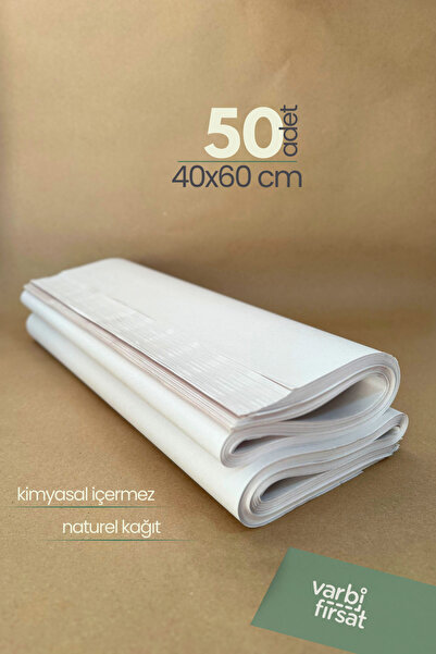 Varbifırsat 50 Adet 40x60 Tabak - Bardak Sarma Taşıma Taşınma Paketleme Kağıdı Hediye Paketi