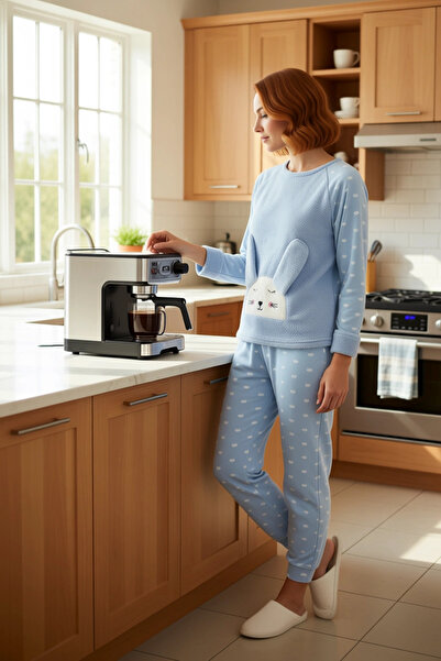 PayBuy Set de pijamale de iarnă pentru femei din lână inimă Set de dormit confortabil 3 piese Aspect profesional Design special