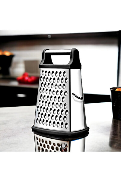 Ercazzo Paslanmaz Çelik Mutfak Rendesi Silikon Kaymaz Taban 4 Fonksiyonlu Mut...