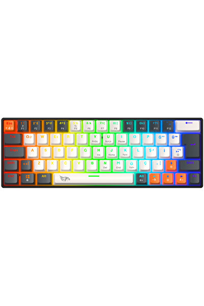 gameagle Neopulse Mekanik Klavye Gaming Klavye Red Switch Rainbow 63 Tuşlu Gasket Klavye Mini 12Mod Beyaz