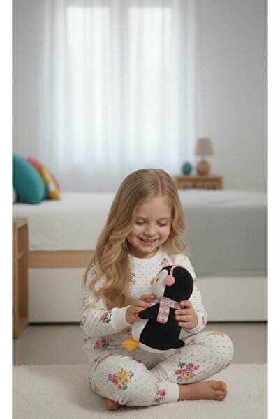 Arya Nisa Kids Girls' Flower Printed Sh Fleece-Lined 100% Cotton Pajama Set