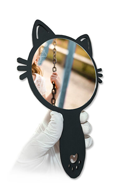Kedi Figür El Aynası-Pleksi Ayna