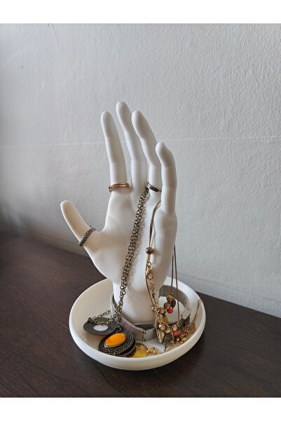 Store El Şeklinde Yüzük ve Takı Organizeri Dekoratif Stand Şık Aksesuar Sunum