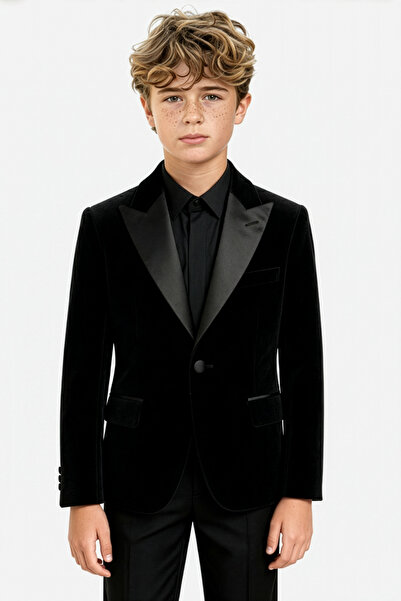 SIRRI Erkek Çocuk Kadife Damatlık Blazer Ceket