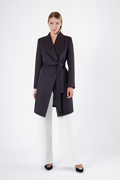 Leather Club Siyah Kaşmir Kaban