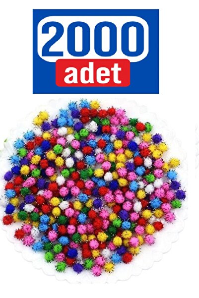 W-Design 2000 броя 1 см смесени цветни помпони с пайети, меки плюшени помпони