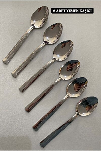 Doğuş Mutfak ملعقة طعام آيفي موديل 6 قطع 2 مل سميك ستانلس ستيل