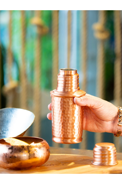 Bakır Concept Copper Pot Hammered by Hand, Small Size, Matte Copper Color