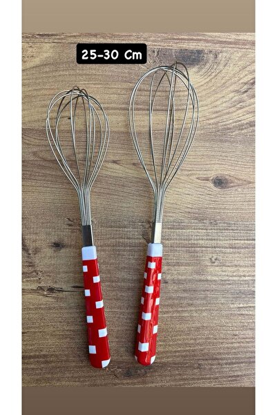 Doğuş Mutfak 2 Pcs 25-30 cm Stainless Steel Metal Whisk - for Mixing Eggs, Cakes and Dough