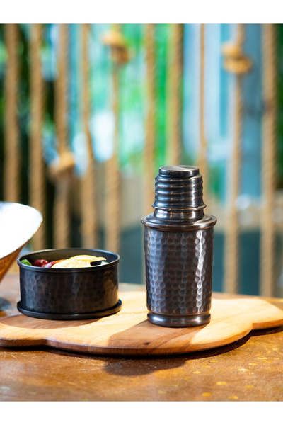 Bakır Concept Copper Pot, Hammered, Small Size, Oxidized Copper Color