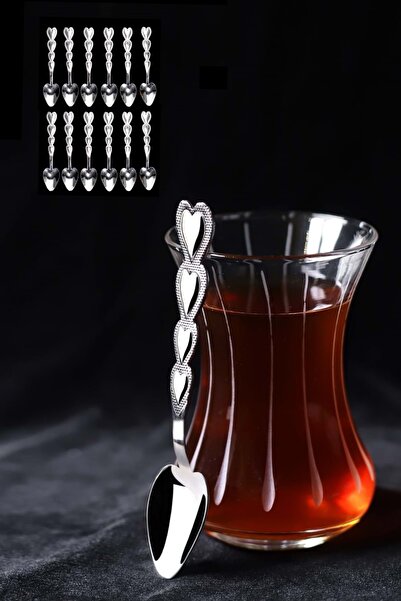 Doğuş Mutfak Kalpli Paslanmaz Çelik Çay Kaşığı Seti 6 Adet 6 Lı Paket