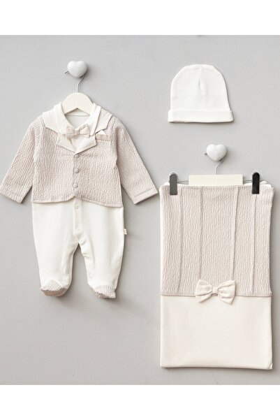 Mert Baby طقم خروج من المستشفى مكون من 3 قطع من قماش ماسيمو جوفري العضوي 100%...