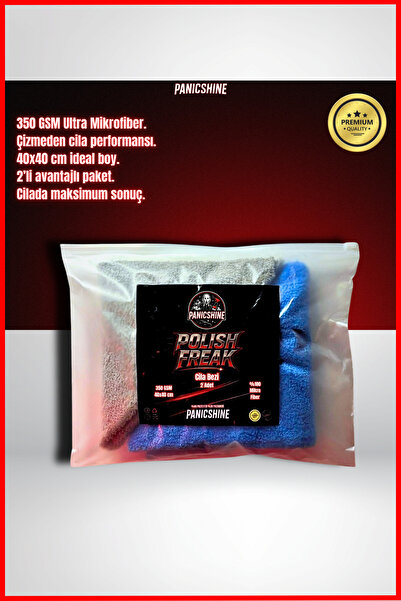 panicshine PolishFreak Oto Cila Bezi 350gsm 40x40cm %100 Mikrofiber 2 Adet