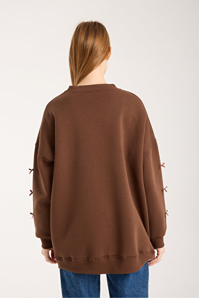 LAVA FASHION Γυναικείο oversize μπλουζάκι με λεπτομέρεια με κορδόνια