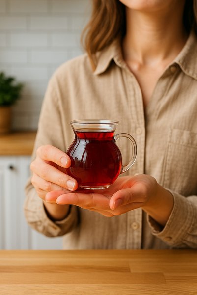 PERLAEVKAHVE Tombul 6-Piece Handled Borcam Tea Cup 200 Ml, Tombul Mug, Fire Resistant Glass