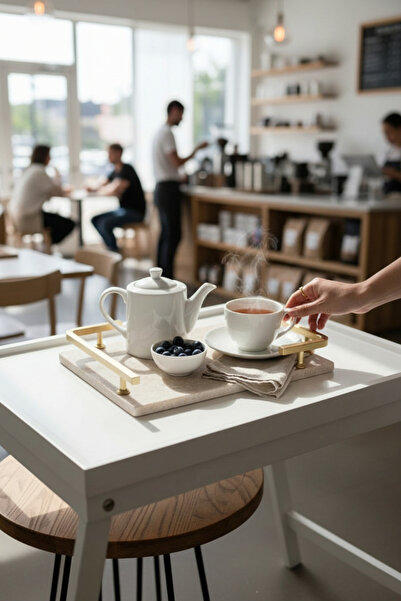 Akayev Travertine Matte Gold L Design 30X20 cm Tray