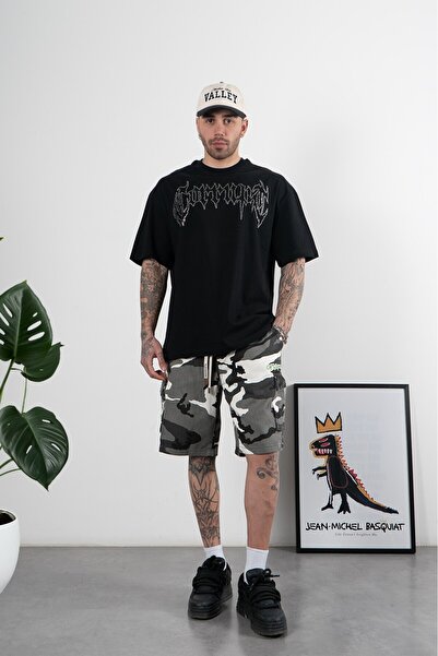 Plus Eighteen Of the System Grey Camouflage Men's Shorts