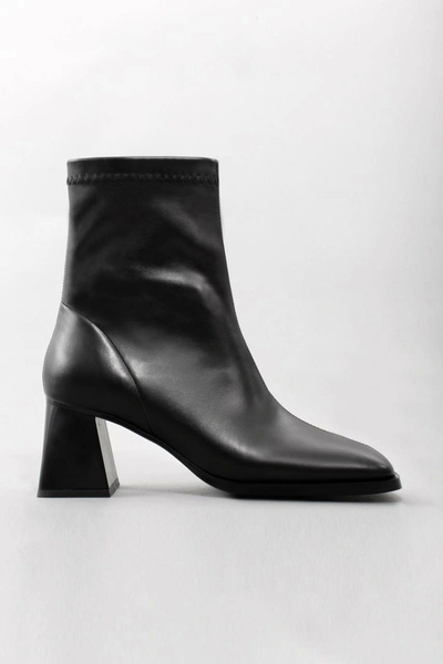 Lio Shoes Kadın Bot Siyah Kalın Topuklu Streç Boots