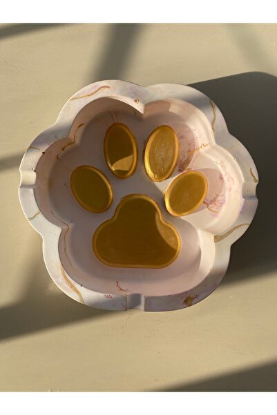 Phellos Decorativ, în formă de labe, cu detalii aurii, colorat, scrumieră / recipient pentru cenușă / organizator