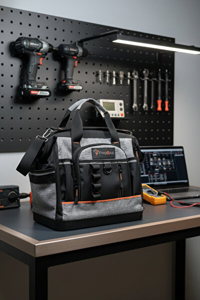 Probag 31 Compartment Wire Reinforced Tool Bag |   Waterproof |   Hard Base |   Professional Tool Bag