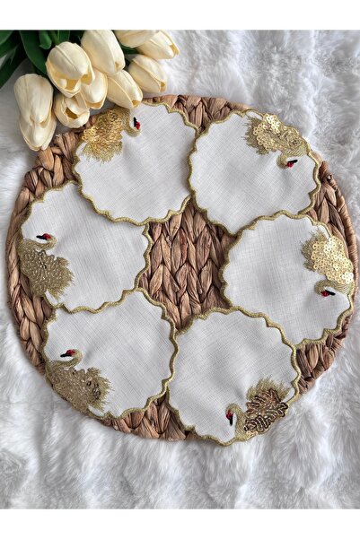 KUMSAL ÇEYİZ 6 Adet Sunumluk Peçete,kokteyl Peçete,kahve Peçetesi,sunumluk,ba...