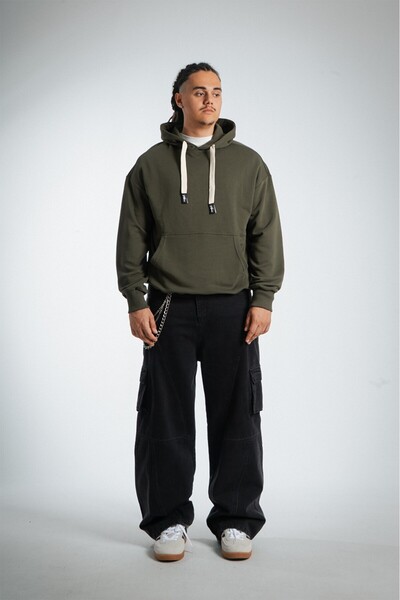 HYPERS Men's Kangaroo Pocket Hooded Hoodie Us1109Hk