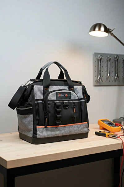 Probag 31 Compartment Wire Reinforced Tool Bag |   Waterproof |   Hard Base |   Professional Tool Bag