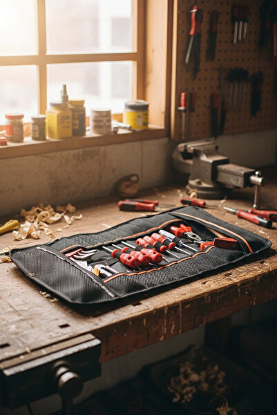 Probag 34 Compartment Roll Tool Bag |   Water Resistant |   Imperteks Cloth |   Technician Bag