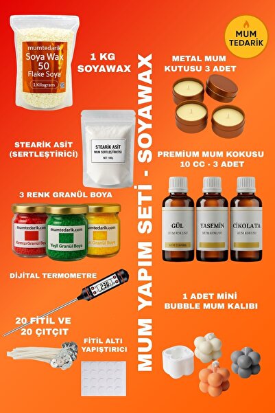 MUMTEDARİK Mum Başlangıç Seti - SOYAWAX SETİ