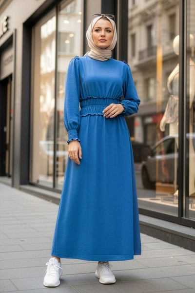 Neva Style Ελαστικό Μπλε Ινδικό Φόρεμα Τσαμιράτζ 1300IM