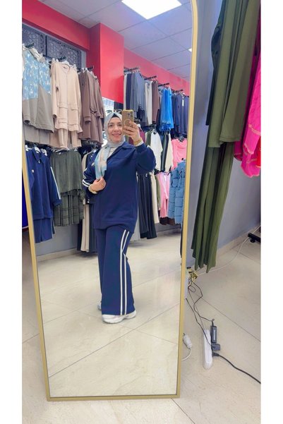 Laviva Fashion Yanları Çizgili Fermuarlı İkili Takım