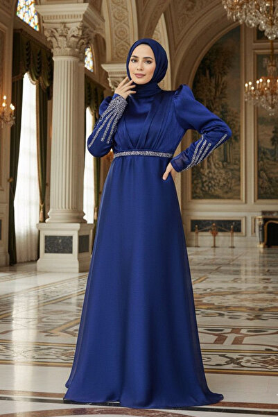 Neva Style Блакитна сукня з бісером 25854L