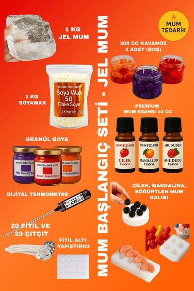 MUMTEDARİK JEL MUM YAPIM SETİ - 3'LÜ REÇEL YAPIMI