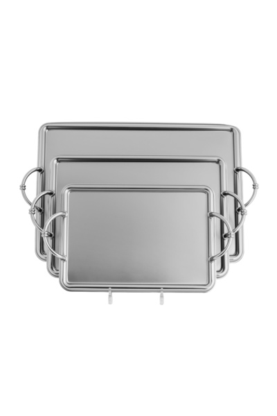 Alaska Luxury Ragad Tray Set 3 Pcs Mate Silver