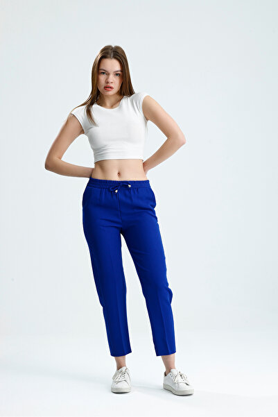 VOICTEC Παντελόνι καρότο με ψηλόμεσο ελαστικό κορδόνι και υφασμάτινες τσέπες