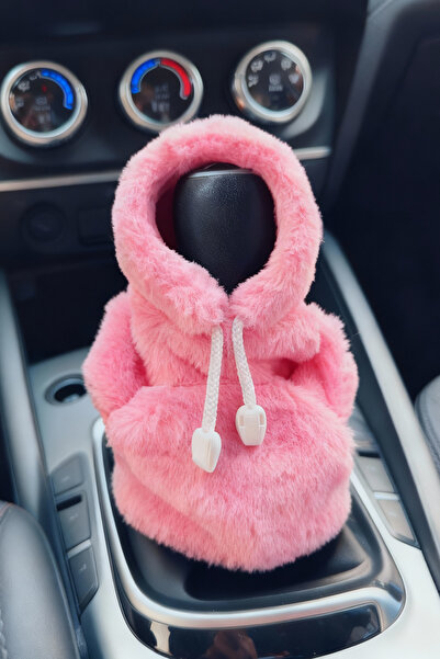 Genel Markalar Vites Süsü Pembe Peluş Hoodie Kapşonlu Araba Vites Poları Pamuk