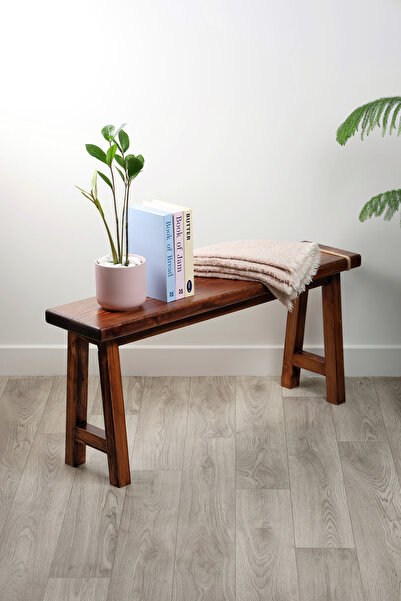 Story of candle مقعد خشبي للاستخدام الداخلي والخارجي ،مصنوع من الخشب الفاخر، بني 21.5x45x100 سم