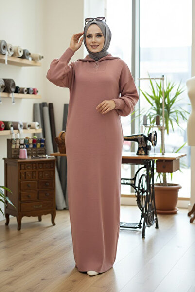 N.S NEVA STYLE Φόρεμα πλεκτό Dusty Rose Hijab 60321GK