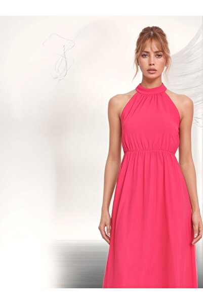 MAMAYAGA Ženska haljina sa halter izrezom Na vezivanje struka Naborano bez ru...