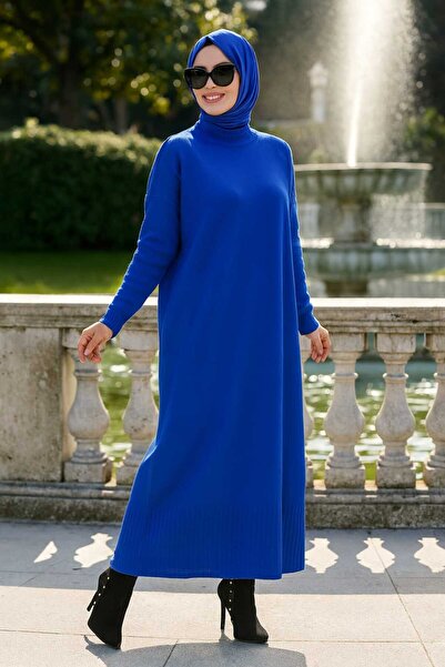 Neva Style Саксофоно-синя сукня з трикотажу 3409SX