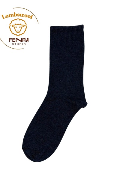 FENRA STUDIO Women's Winter Thermal Wool Warm Lambswool Dark Blue Socks