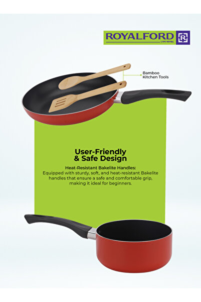ROYALFORD مجموعة أواني طهي غير لاصقة من 9 قطع Rf11642 متنوعة