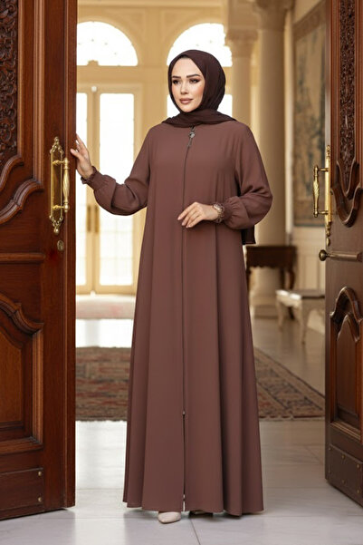 N.S NEVA STYLE Hijab de ciocolată cu fermoar Ferace 45287CK