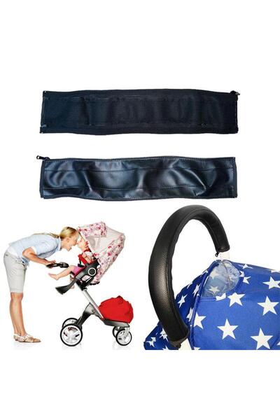 SSMEDIA Δερμάτινο κάλυμμα για λαβή καροτσιού μωρού, Universal