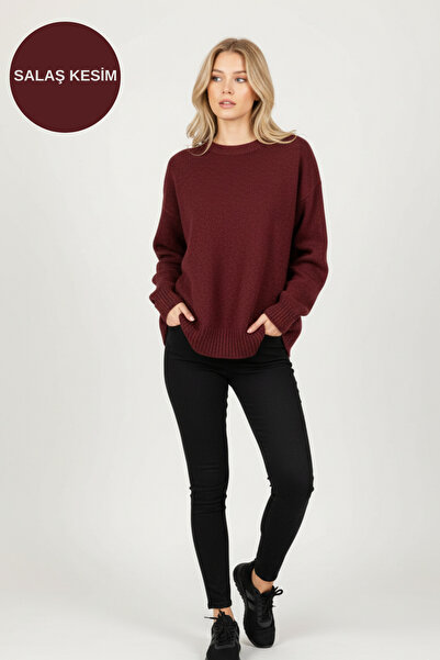 UNCİA OUTDOORS vengeance salaş Pulover din tricotaj oversize cu guler rotund